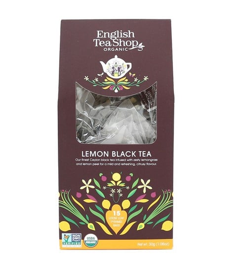 Ekologiczna herbata, Lemon Black Tea, piramidki, 15 x 2g, English Tea Shop English Tea Shop