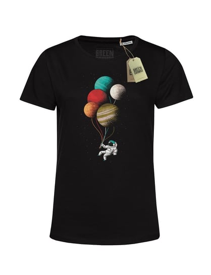 Ekologiczna koszulka damska ASTRONAUT BALLOON z bawełny organicznej, astronauta, balon GREEN COSMOS