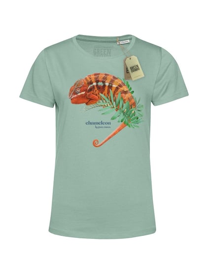 Ekologiczna koszulka damska CHAMELEON z bawełny organicznej, kameleon GREEN COSMOS