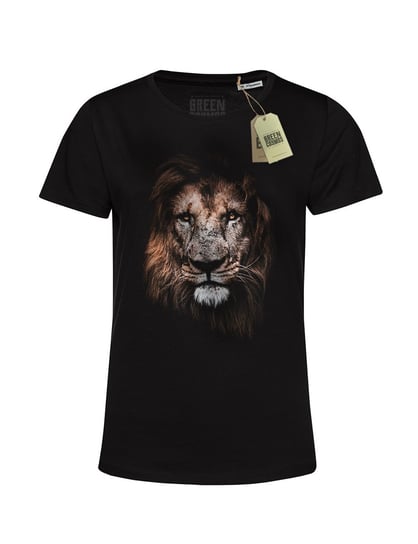 Ekologiczna koszulka damska LION z bawełny organicznej, lew GREEN COSMOS