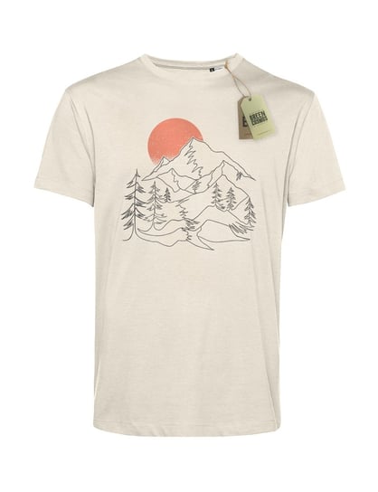Ekologiczna koszulka męska LINE LANDSCAPE z bawełny organicznej, góry GREEN COSMOS