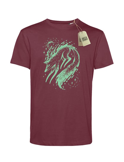 Ekologiczna koszulka męska MAGIC FOX z bawełny organicznej, lis GREEN COSMOS