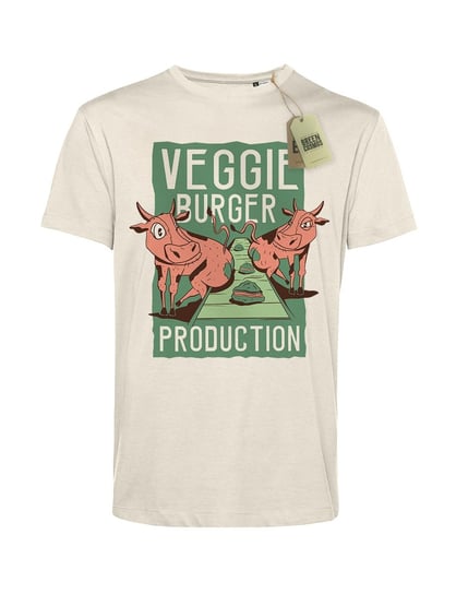 Ekologiczna koszulka męska VEGGIE BURGER z bawełny organicznej,  vege GREEN COSMOS