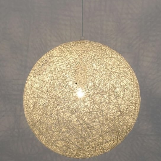 Ekologiczna lampa wisząca Luna kula ze sznurka ball biała King Home