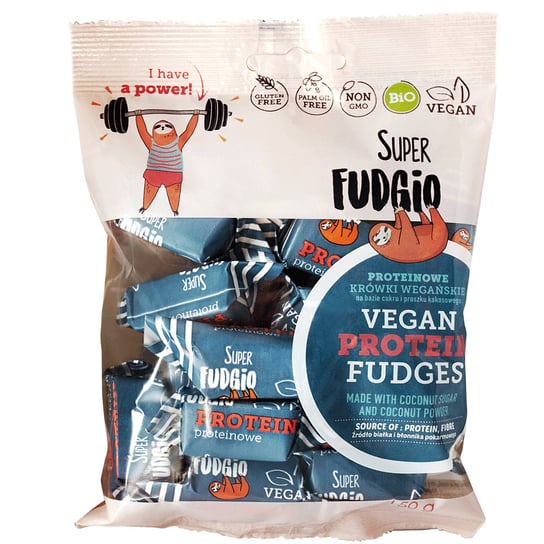 Ekologiczne krówki wegańskie proteinowe Super Fudgio 150 g SUPER FUDGIO