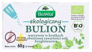 EkoWital, ekologiczny bulion warzywny w kostkach bezglutenowy bio, 60 g Eko Wital