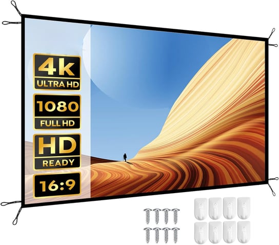Ekran Projekcyjny Płótno Na Ścianę Yaber Ys-84F 4K UltraHD 84" cali 16:9 160° PVC Easy View Matowe Zysk 1.0 Inna marka