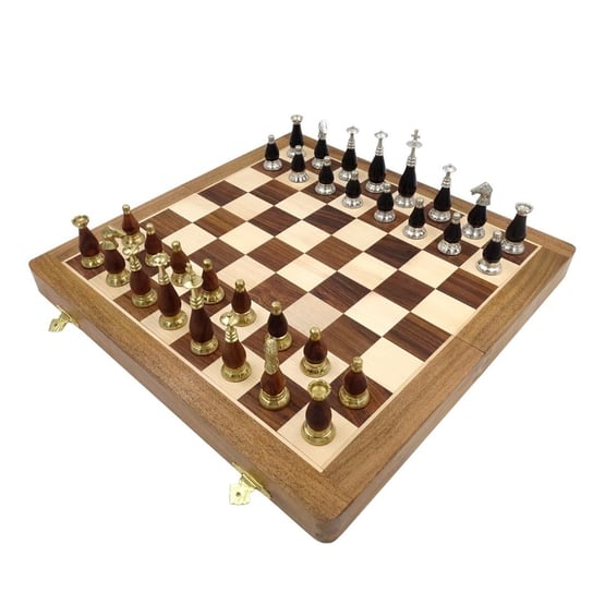 Ekskluzywne szachy mosiężno-drewniane G635 GIFTDECO