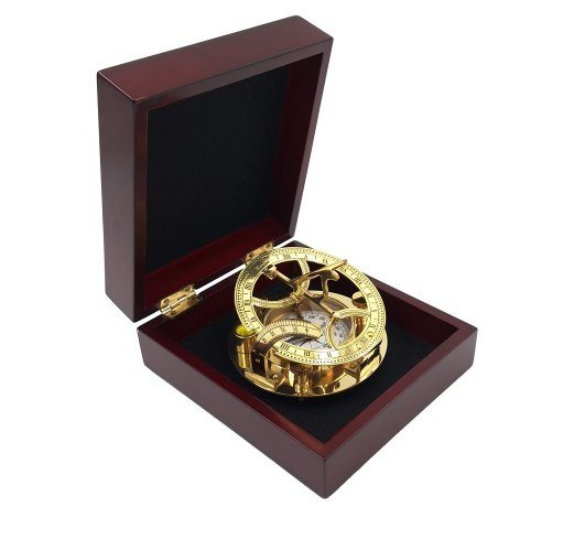 Ekskluzywny Kompas Mosiężny w pudełku drewnianym - CSDR2 GIFTDECO