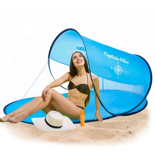 Ekspresowy namiot plażowy samorozkładający niebieski Captain Mike