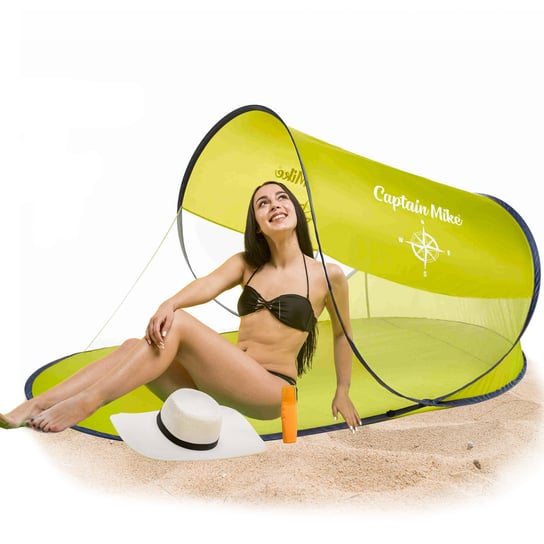 Ekspresowy namiot plażowy samorozkładający zielony Captain Mike