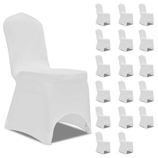 Elastyczne pokrowce na krzesła, białe, 18 szt. vidaXL