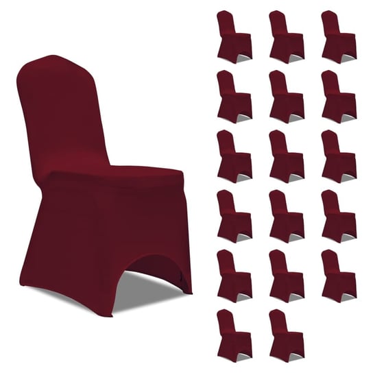 Elastyczne pokrowce na krzesła, burgundowe, 18 szt. vidaXL