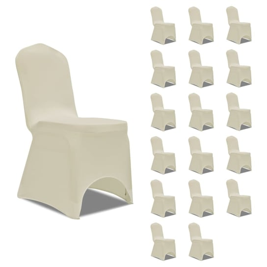 Elastyczne pokrowce na krzesła, kremowe, 18 szt. vidaXL