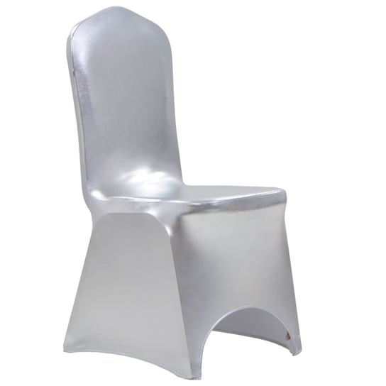 Elastyczne pokrowce na krzesła, srebrne, 6 szt. vidaXL
