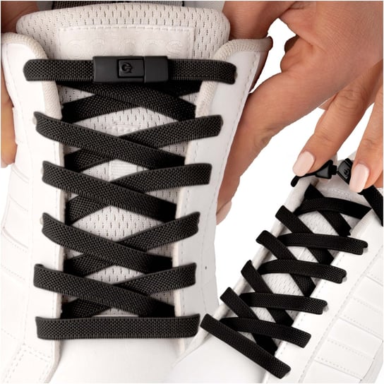 Elastyczne sznurowadła do butów sportowych sznurówki bez wiązania czarne Sulpo