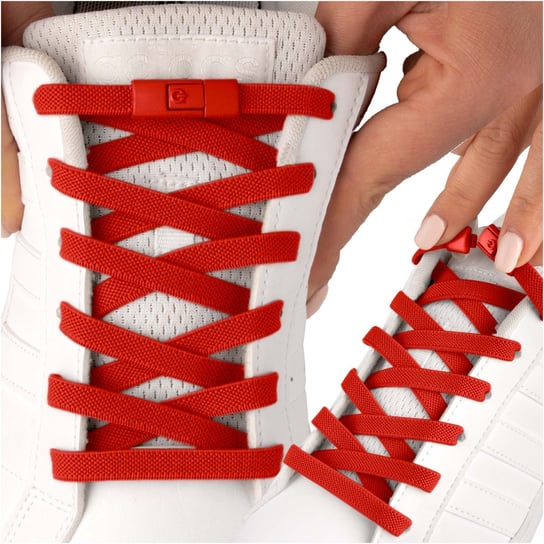 Elastyczne sznurówki do butów obuwia bez wiązania sznurowadła czerwone Sulpo