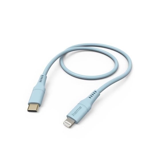 „ELASTYCZNY” KABEL ŁADOWANIA, USB-C - LIGHTNING, 1,5 M, SILIKON, NIEBIESKI Inna marka