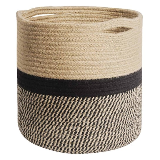 Elastyczny kosz na pranie z bawełnianej liny - kosz do przechowywania Planter Basket o pojemności 25L dla porządku i czystości Intirilife