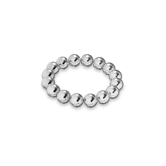 Elastyczny kulkowy pierścionek, srebro 925 : Srebro - kolor pokrycia - Pokrycie platyną GIORRE