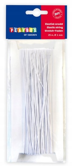 Elastyczny sznurek, 25m x 1mm, biały Play Box