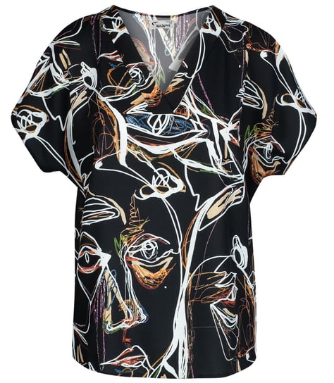 Elegancka bluzka z dekoltem serek we wzory DIANA-XL Agrafka