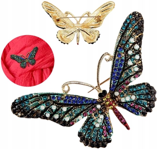 Elegancka Broszka Z Cyrkoniami Motyl Motylek | Biżuteria Edibazzar