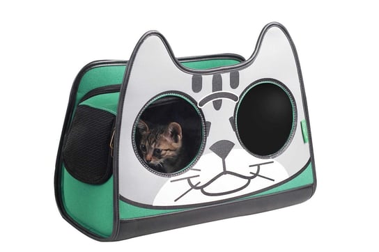 Elegancka designerska torebka-transporter na kota SMART KITTY, zielony Smart Kitty