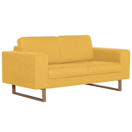 Elegancka dwuosobowa sofa ELIOR Williams 2X, żółta, 75x82x159 cm Elior