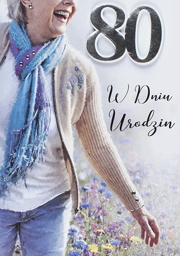 Elegancka kartka na 80 urodziny dla kobiety M 684 Maja