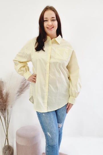 Elegancka Klasyczna Koszula Żółta M Nelino
