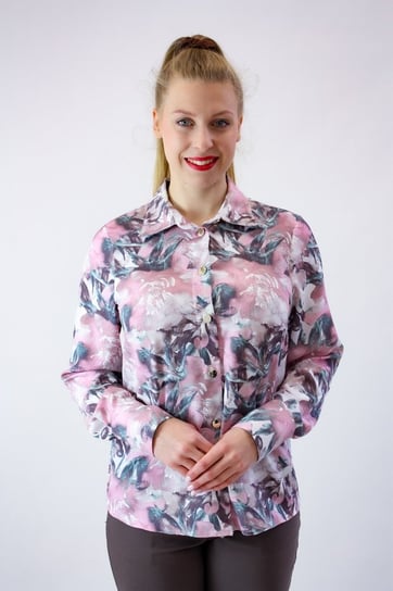 Elegancka koszula w kwiaty Miko Różowo-beżowa 42 Nelino