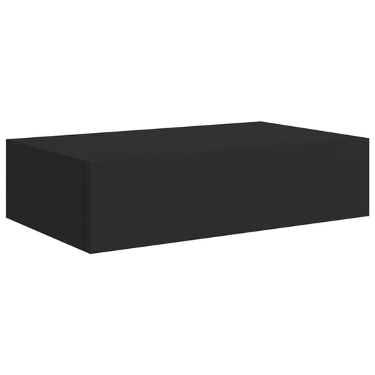 Elegancka półka wisząca z szufladą, czarna, 40x23, Zakito Europe