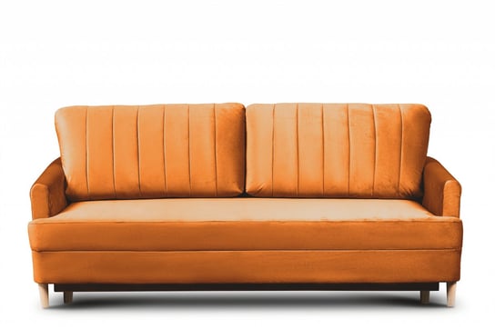 Elegancka sofa rozkładana welurowa żółta RAGNO Konsimo
