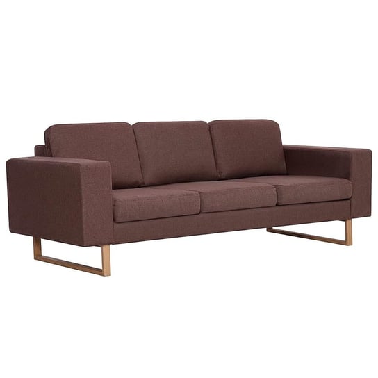 Elegancka trzyosobowa sofa ELIOR Williams 3X, brązowa, 75x82x200 cm Elior