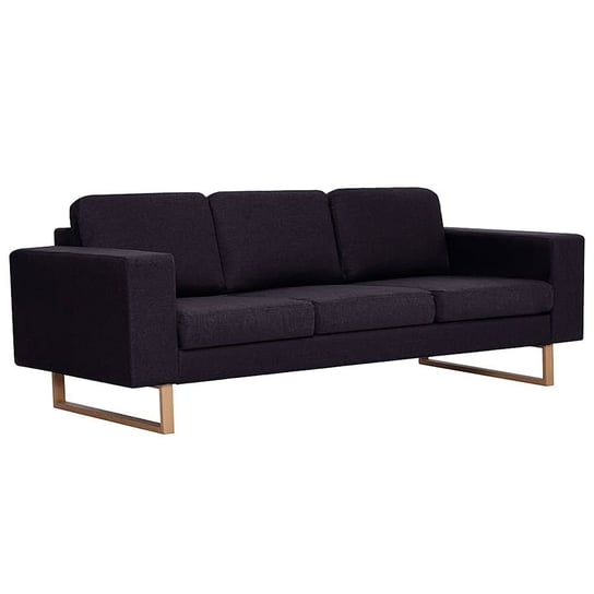 Elegancka trzyosobowa sofa ELIOR Williams 3X, czarna, 75x82x200 cm Elior