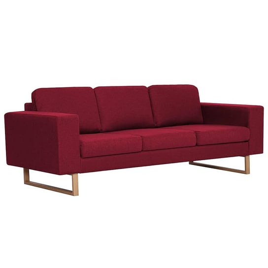 Elegancka trzyosobowa sofa ELIOR Williams 3x, czerwona, 75x82x200 cm Elior