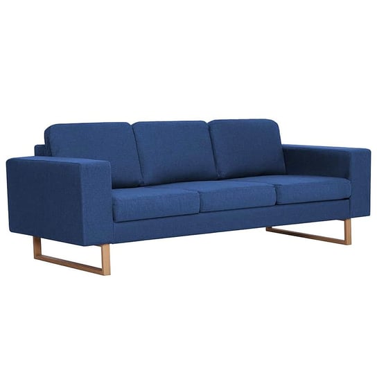 Elegancka trzyosobowa sofa ELIOR Williams 3X, niebieska, 75x82x200 cm Elior