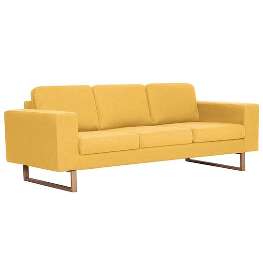 Elegancka trzyosobowa sofa ELIOR Williams 3X, żółta, 75x82x200 cm Elior