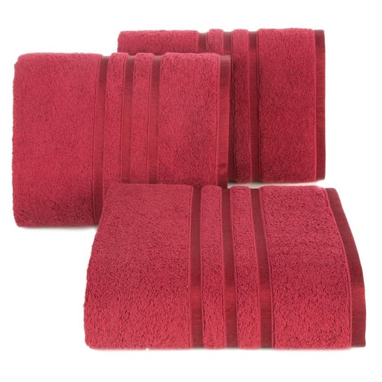 Elegancki czerwony ręcznik lśniąca bordiura 30X50 MADI Eurofirany