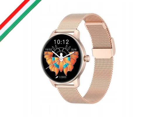 Elegancki Damski Zegarek Smartwatch Różowe Złoto Lovrin