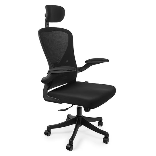 Elegancki fotel biurowy obrotowy krzesło regulowane z podłokietnikiem ARON Black Spacetronik