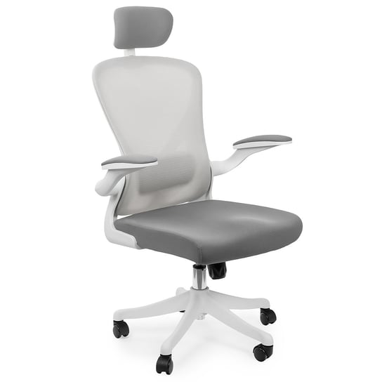 Elegancki fotel biurowy obrotowy krzesło regulowane z podłokietnikiem ARON White Spacetronik