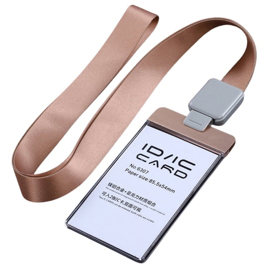 Elegancki holder - identyfikator na smyczy premium rose gold / dezhi Dezhi