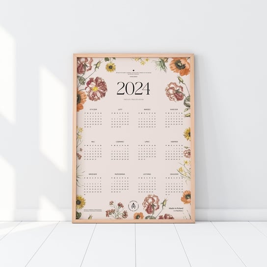 Elegancki Kalendarz Ścienny Vintage 2024 Z Cytatem Motywacyjnym PaperDesk