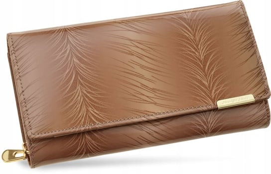 Elegancki lakierowany portfel damski duży skórzany Jennifer Jones