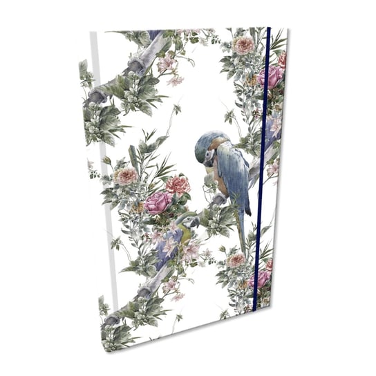Elegancki Notes Notatnik z gumką A5 192 strony w kratkę Soft Touch BOHO PAPUGI bee-bee