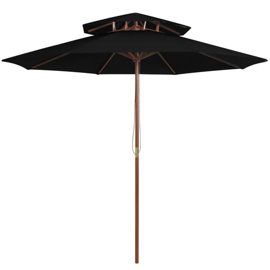Elegancki parasol drewniany 270x256 cm, czarny Zakito Europe