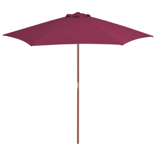 Elegancki parasol drewniany UV 270x244cm, bordowy Inna marka
