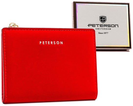 Elegancki portfel damski portmonetka ze skóry ekologicznej Peterson, czerwony Peterson
